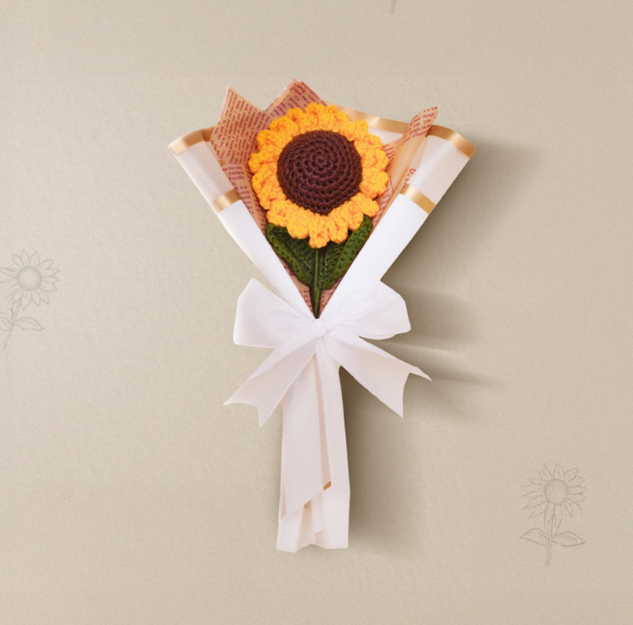 Sunflower Crochet Flower Bouquet